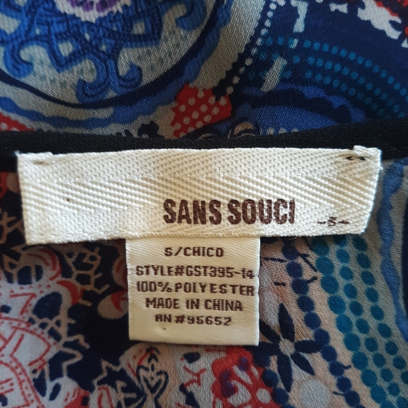 Sans Souci flowy crop top blouse small *C - Picture 5 of 8